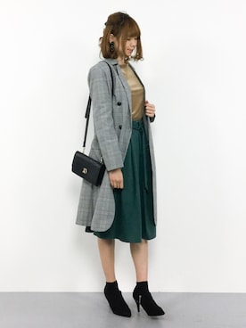「BACK NUMBER（バックナンバー）のアイテム（チェスターコート）」を使った、miyaseさん（レディース・166cm）の冬コーディネート