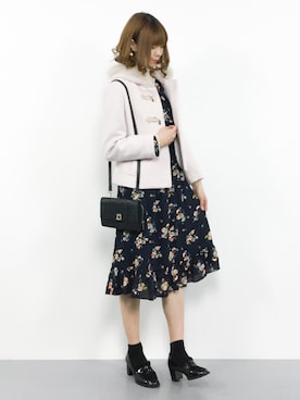 「MISCH MASCH（ミッシュマッシュ）のアイテム（ダッフルコート）」を使った、miyaseさん（レディース・166cm）の冬コーディネート