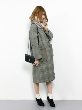 「apres jour（アプレジュール）のアイテム（ダッフルコート）」を使った、miyaseさん（レディース・166cm）の冬コーディネート
