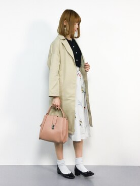 「SEVENDAYS=SUNDAY（セブンデイズサンデイ）のアイテム（トレンチコート）」を使った、miyaseさん（レディース・166cm）の冬コーディネート