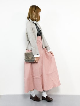 「フリルネック」｜「アイテム（その他アウター）」を使った、miyaseさん（レディース・166cm）の冬コーディネート