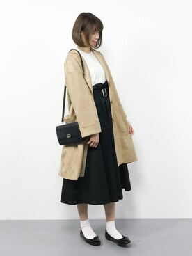 「ドッキングワンピ」｜「アイテム（その他アウター）」を使った、miyaseさん（レディース・166cm）の春コーディネート