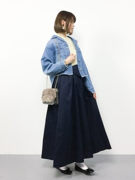 「オープンカラー」｜「アイテム（ジャケット/アウター）」を使った、miyaseさん（レディース・166cm）の春コーディネート