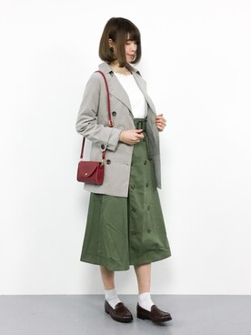「rps（アールピーエス）のアイテム（トレンチコート）」を使った、miyaseさん（レディース・166cm）の春コーディネート