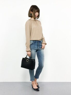 「IMAGE COLLECTION（イマージュコレクション）のアイテム（パンツ）」を使った、miyaseさん（レディース・166cm）の春コーディネート