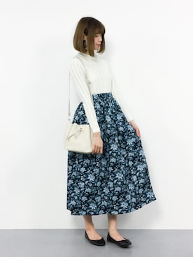 「透かし編みニット」｜miyaseさん（レディース・166cm）の春コーディネート