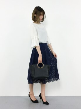 「フリルトップス」｜miyaseさん（レディース・166cm）の春コーディネート