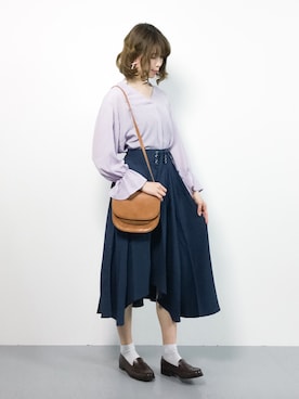 「ラベンダー」｜miyaseさん（レディース・166cm）の春コーディネート
