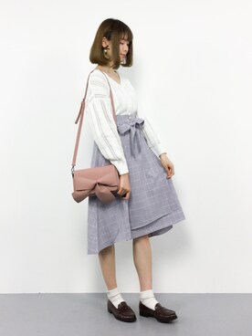 「透かし編みニット」｜miyaseさん（レディース・166cm）の春コーディネート