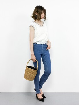 「LINE8（ラインエイト）のアイテム」を使った、miyaseさん（レディース・166cm）の春コーディネート