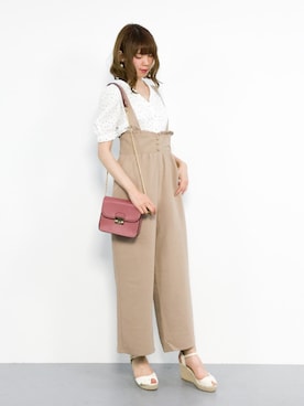 「fifth（フィフス）のフラップチェーンミドルショルダーバッグ（ショルダーバッグ）」を使った、miyaseさん（レディース・166cm）の夏コーディネート