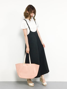 「rps（アールピーエス）のアイテム（サロペット/オーバーオール）」を使った、miyaseさん（レディース・166cm）の夏コーディネート