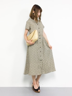「frames RAY CASSIN（フレームスレイカズン）のアイテム（ワンピース/ドレス）」を使った、miyaseさん（レディース・166cm）の夏コーディネート