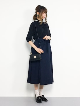 「NOMBRE IMPAIR（ノンブルアンペール）のアイテム（Tシャツ/カットソー）」を使った、miyaseさん（レディース・166cm）の秋コーディネート