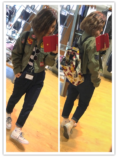 宇都宮インターパークhideaways Wegoのミリタリージャケットを使ったコーディネート Wear