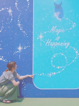 「カーキパンツ」｜森ぽん。さん（レディース・169cm）の夏コーディネート