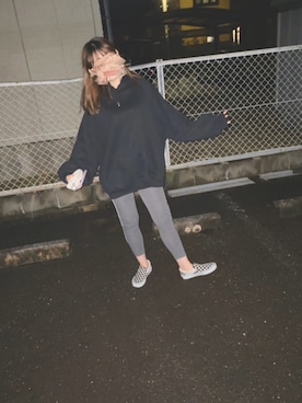 「ダル着」｜「アイテム（スリッポン）」を使った、りんごさん（レディース・163cm）の秋コーディネート