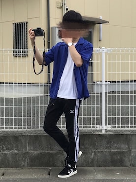 「HANES（ヘインズ）の【OUTLET STORE PRICE】【Hanes/ヘインズ】ジャパンフィット JAPAN FIT 【2枚組】クルーネックTシャツ（Tシャツ/カットソー）」を使った、SHÜИさん（メンズ・175cm）の秋コーディネート