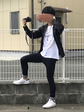 「HANES（ヘインズ）の【OUTLET STORE PRICE】【Hanes/ヘインズ】ジャパンフィット JAPAN FIT 【2枚組】クルーネックTシャツ（Tシャツ/カットソー）」を使った、SHÜИさん（メンズ・175cm）の秋コーディネート