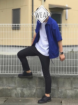 「HANES（ヘインズ）の【OUTLET STORE PRICE】【Hanes/ヘインズ】ジャパンフィット JAPAN FIT 【2枚組】クルーネックTシャツ（Tシャツ/カットソー）」を使った、SHÜИさん（メンズ・175cm）の春コーディネート