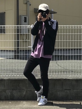「アイテム（ジャージ）」を使った、SHÜИさん（メンズ・175cm・20代）の春コーディネート