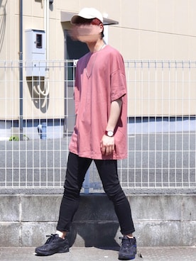 「HARE（ハレ）のMONSTERビッグカットソー(HARE)（Tシャツ/カットソー）」を使った、SHÜИさん（メンズ・175cm）の春コーディネート