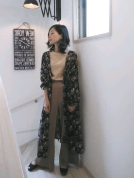 「秋のカフェオレコーデ」｜「アイテム（シャツワンピース）」を使った、pony-sannさん（レディース・147cm）の秋コーディネート