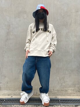 「WHITELAND（ホワイトランド）のアイテム（スウェット）」を使った、keitoさん（メンズ・167cm）の冬コーディネート