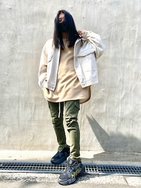 「DANKE SCHON（ダンケシェーン）のアイテム（スウェット）」を使った、keitoさん（メンズ・167cm）の春コーディネート