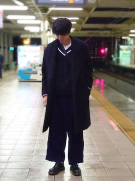 「ワイドコーデュロイパンツ」｜あっちさん（メンズ・179cm）の秋コーディネート