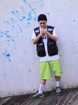 「BlackEyePatch（ブラックアイパッチ）のアイテム（レッグウェア）」を使った、た○しさん（メンズ・173cm）の冬コーディネート