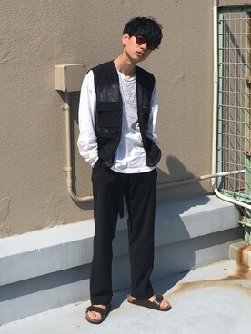 Birkenstock ビルケンアリゾナを使ったメンズ人気ファッションコーディネート Wear