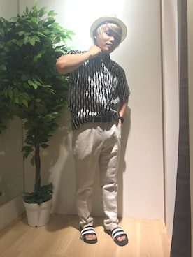 「HVC（エイチブイシー）のアイテム（帽子）」を使った、GRAND GLOBAL 座間店さん（メンズ・165cm）の春コーディネート