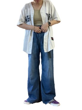 タンクトップを使った ベースボールシャツ のレディース人気ファッションコーディネート ユーザー その他ユーザー Wear