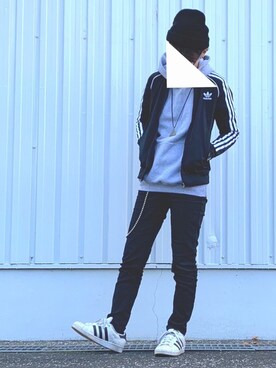 ジャージを使った 黒スキニー のメンズ人気ファッションコーディネート 身長 151cm 160cm Wear