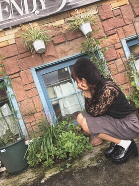 「RETRO GIRL（レトロガール）のアイテム（ハンチング/ベレー帽）」を使った、はるかすさん（レディース・156cm）の秋コーディネート
