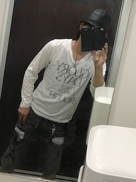 「PLUS ONE（プラスワン）のアイテム（Tシャツ/カットソー）」を使った、ともキングさん（メンズ・176cm）の夏コーディネート
