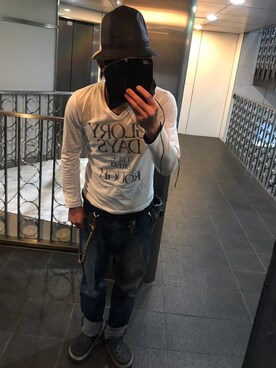 「PLUS ONE（プラスワン）のアイテム（Tシャツ/カットソー）」を使った、ともキングさん（メンズ・176cm）の春コーディネート