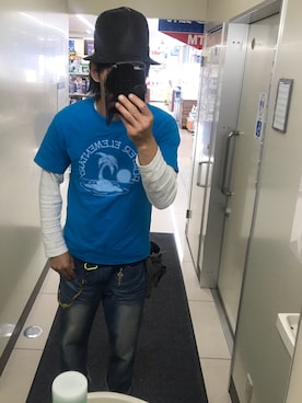 「PLUS ONE（プラスワン）のアイテム（トップス）」を使った、ともキングさん（メンズ・176cm）の夏コーディネート
