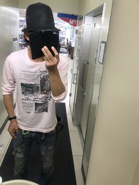 「PLUS ONE（プラスワン）のアイテム（トップス）」を使った、ともキングさん（メンズ・176cm）の夏コーディネート