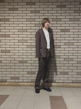 「G.O.C（ジーオーシー）のアイテム（テーラードジャケット）」を使った、小野ですさん（メンズ・175cm）の春コーディネート