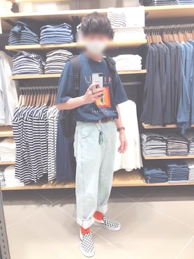 「UNIQLO（ユニクロ）の50色ソックス（消臭機能付き）（ソックス/靴下）」を使った、なかもんさん（メンズ・168cm）の夏コーディネート