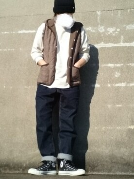 Lavenham ラベンハム のベストを使ったレディース人気ファッションコーディネート Wear