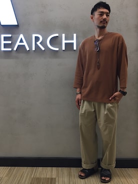 「URBAN RESEARCH（アーバンリサーチ）のアイテム（サンダル）」を使った、takuさん（メンズ・178cm）の夏コーディネート