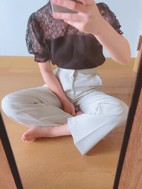 「GU（ジーユー）のアイテム（パンツ、グリーン系）」を使った、suzugrbb7910さん（レディース・151cm）の夏コーディネート