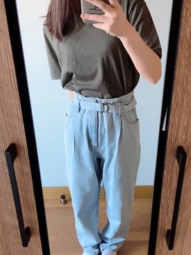 「SOROTTO（ソロット）の【親子お揃い】ベルトスポーツサンダル（LADYS)（サンダル、ブラック系）」を使った、suzugrbb7910さん（レディース・151cm）の夏コーディネート
