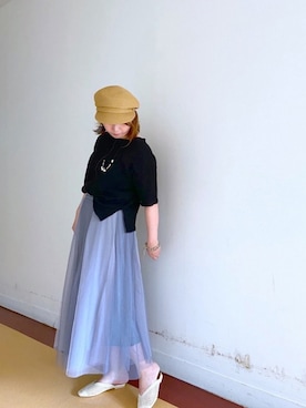 「Chez toi（シェトワ）のアイテム（帽子）」を使った、たかぽんさん（レディース・163cm）の春コーディネート