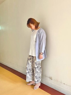 「Kastane（カスタネ）のアイテム（ジャケット/アウター、ブルー系）」を使った、たかぽんさん（レディース・163cm）の春コーディネート