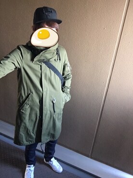 「ロング丈」｜「アイテム（モッズコート）」を使った、コッスーさん（メンズ・182cm）の冬コーディネート