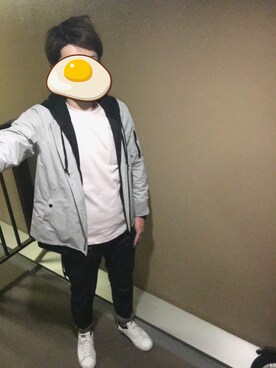「niko and...（ニコアンド）のアイテム（MA-1）」を使った、コッスーさん（メンズ・182cm）の春コーディネート